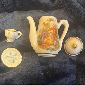 Limoges Collectable Miniature Tea Pot, Tea Cup and Saucer